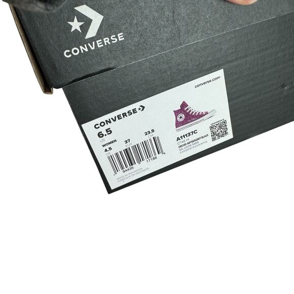 New Women CONVERSE Chuck Taylor All Star Glitter HI Orchid Abyss Sparkle Sz 6.5 - Picture 3 of 8